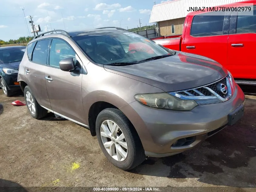 2011 Nissan Murano Sl VIN: JN8AZ1MU7BW062979 Lot: 40399090