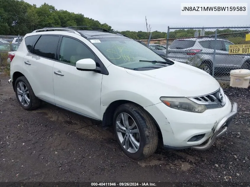 2011 Nissan Murano Le VIN: JN8AZ1MW5BW159583 Lot: 40411946