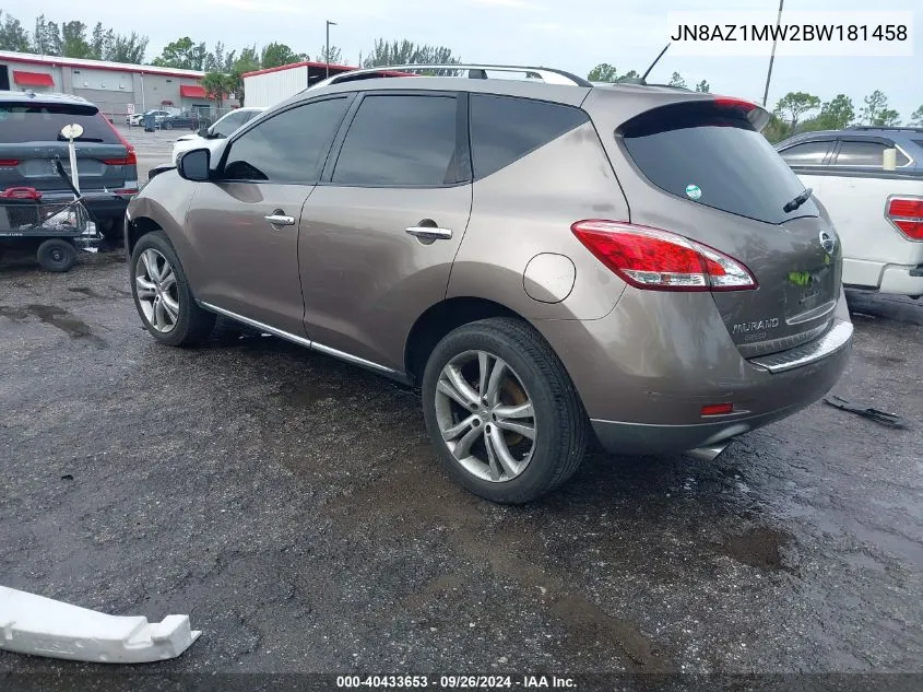 JN8AZ1MW2BW181458 2011 Nissan Murano S/Sl/Le