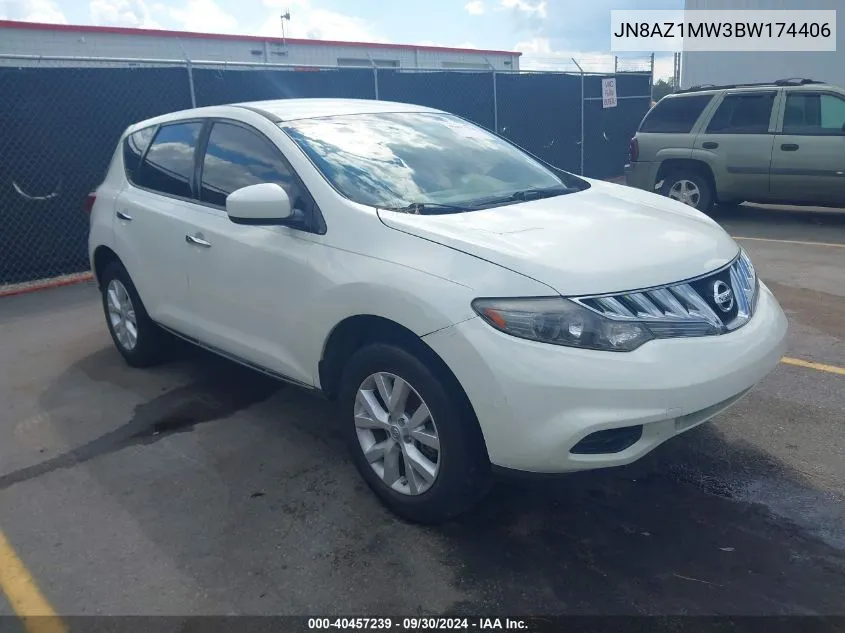 2011 Nissan Murano S VIN: JN8AZ1MW3BW174406 Lot: 40457239