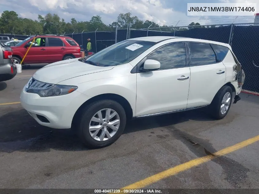 2011 Nissan Murano S VIN: JN8AZ1MW3BW174406 Lot: 40457239