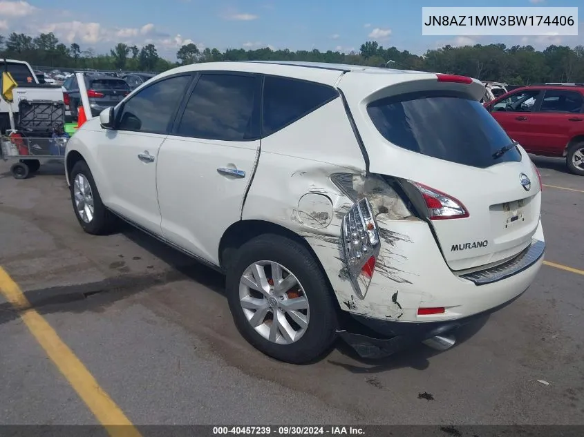 2011 Nissan Murano S VIN: JN8AZ1MW3BW174406 Lot: 40457239