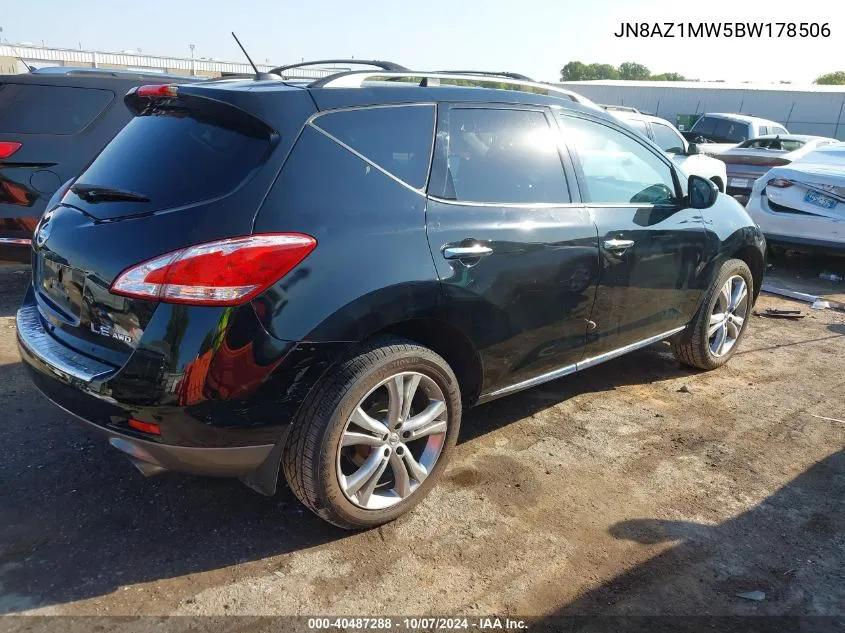 2011 Nissan Murano Le VIN: JN8AZ1MW5BW178506 Lot: 40487288