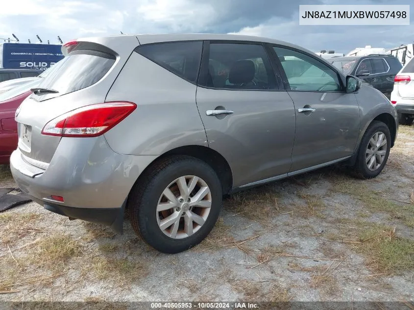 2011 Nissan Murano S/Sl/Le VIN: JN8AZ1MUXBW057498 Lot: 40505953