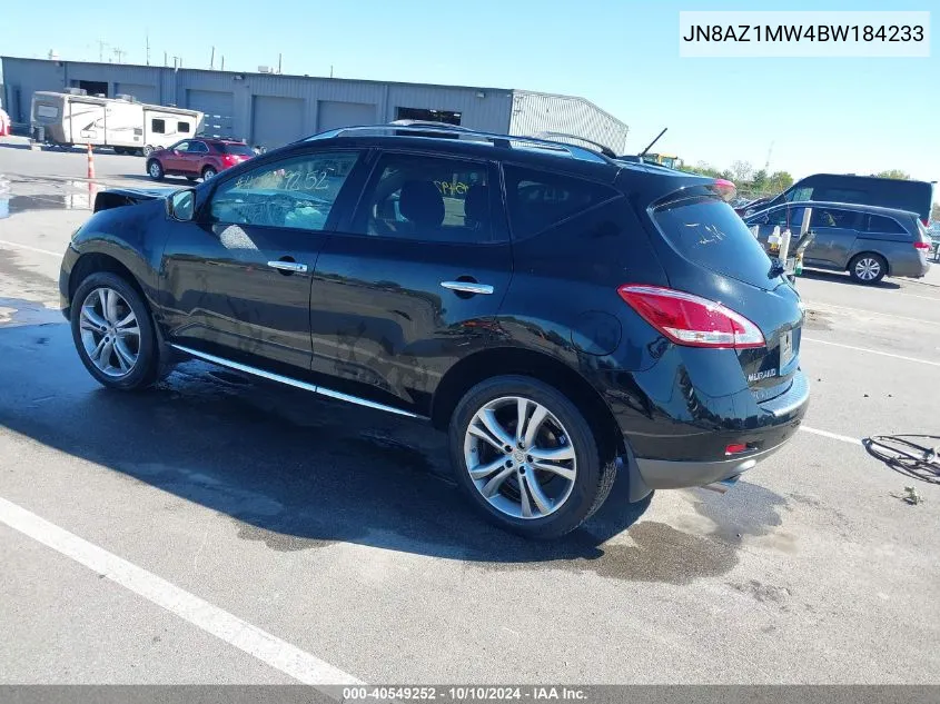 2011 Nissan Murano Le VIN: JN8AZ1MW4BW184233 Lot: 40549252