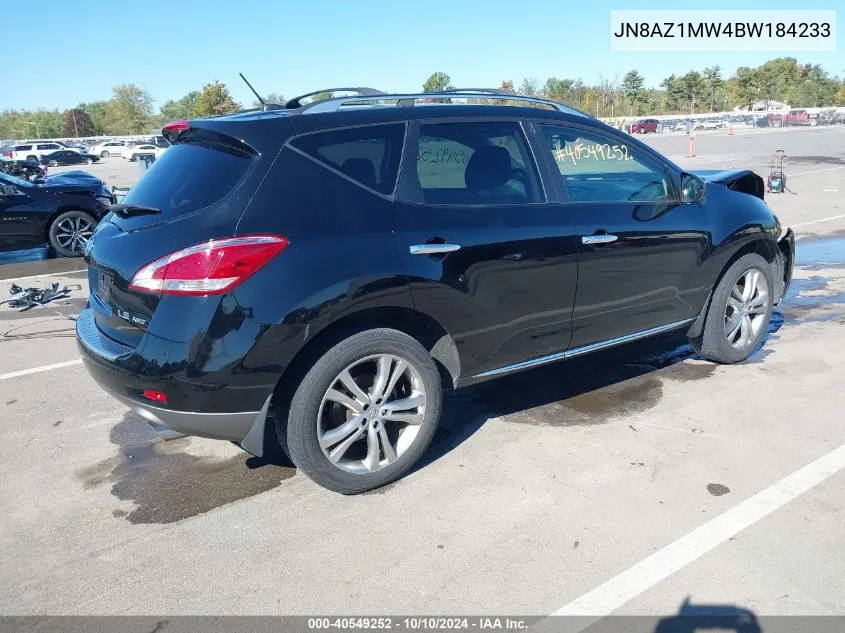 2011 Nissan Murano Le VIN: JN8AZ1MW4BW184233 Lot: 40549252