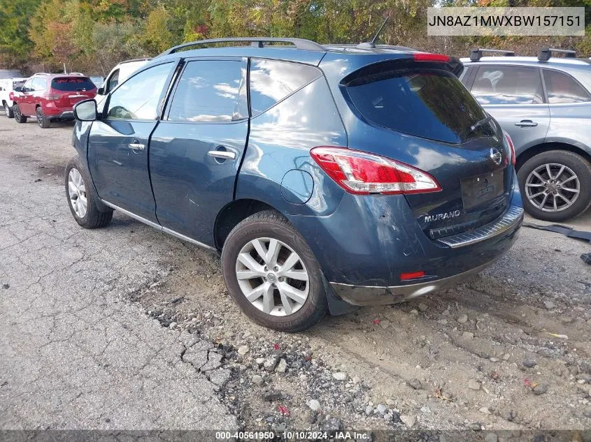 2011 Nissan Murano Sl VIN: JN8AZ1MWXBW157151 Lot: 40561950