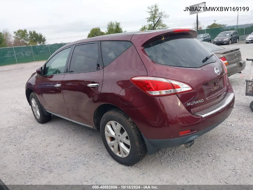 2011 Nissan Murano S VIN: JN8AZ1MWXBW169199 Lot: 40582856