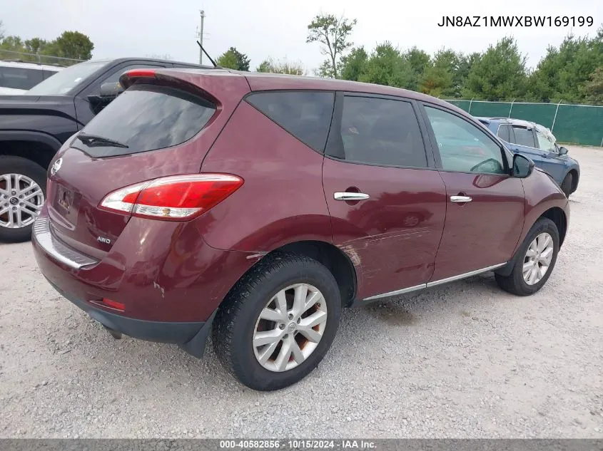 2011 Nissan Murano S VIN: JN8AZ1MWXBW169199 Lot: 40582856