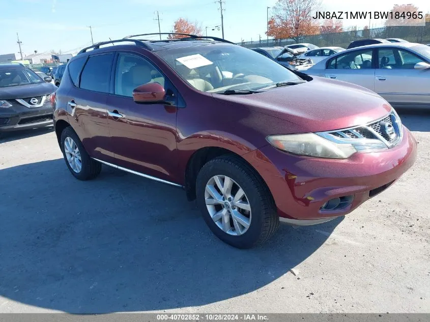 2011 Nissan Murano Sl VIN: JN8AZ1MW1BW184965 Lot: 40702852