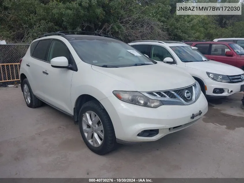 2011 Nissan Murano Sl VIN: JN8AZ1MW7BW172030 Lot: 40730276