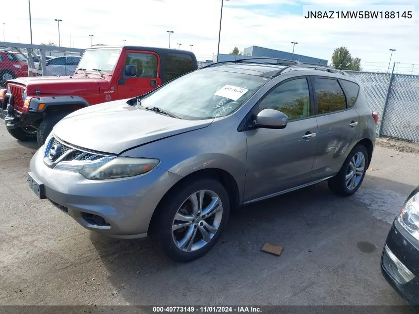 2011 Nissan Murano Le VIN: JN8AZ1MW5BW188145 Lot: 40773149