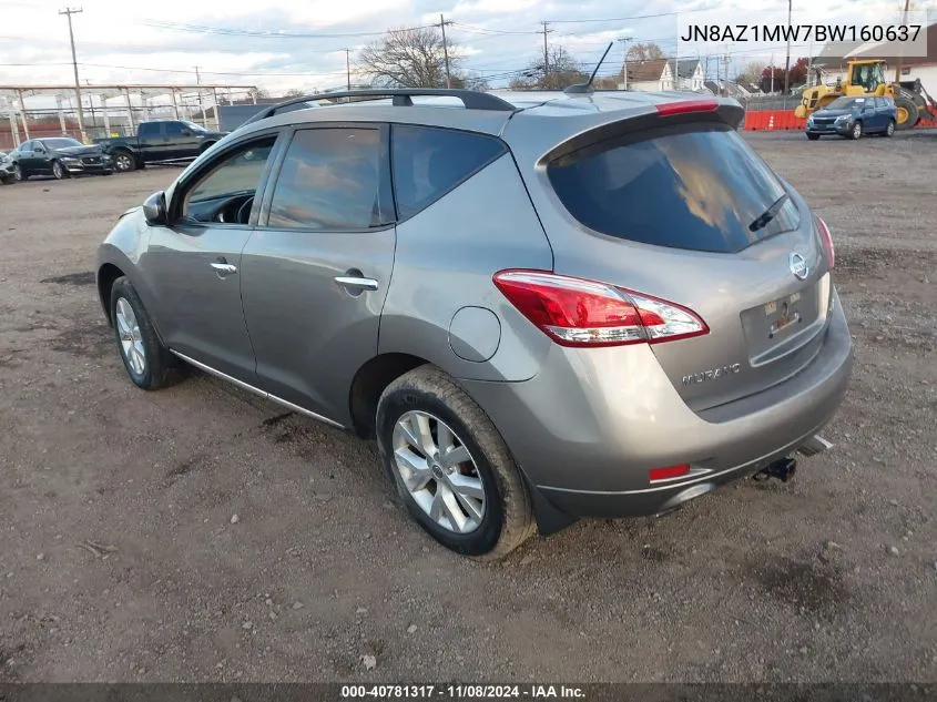 2011 Nissan Murano Sl VIN: JN8AZ1MW7BW160637 Lot: 40781317