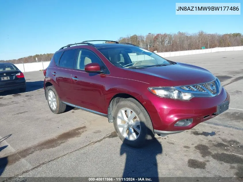 2011 Nissan Murano Sl VIN: JN8AZ1MW9BW177486 Lot: 40817866