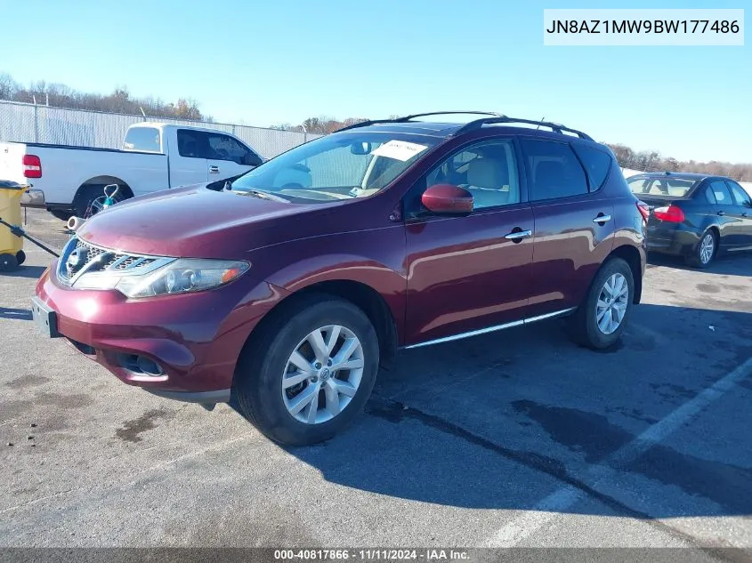 2011 Nissan Murano Sl VIN: JN8AZ1MW9BW177486 Lot: 40817866