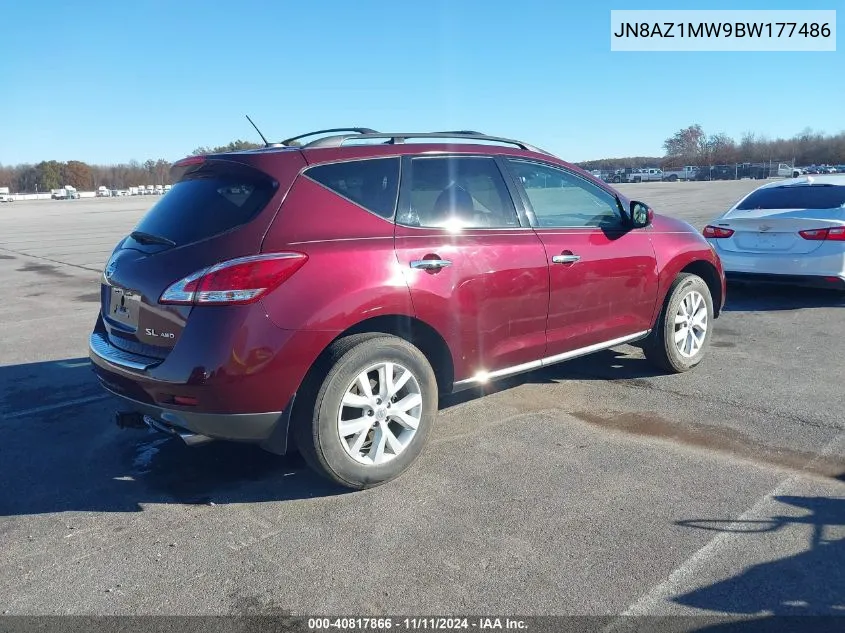 2011 Nissan Murano Sl VIN: JN8AZ1MW9BW177486 Lot: 40817866