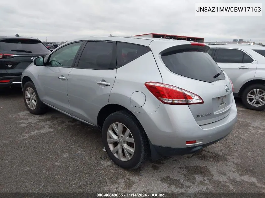 JN8AZ1MW0BW17163 2011 Nissan Murano S