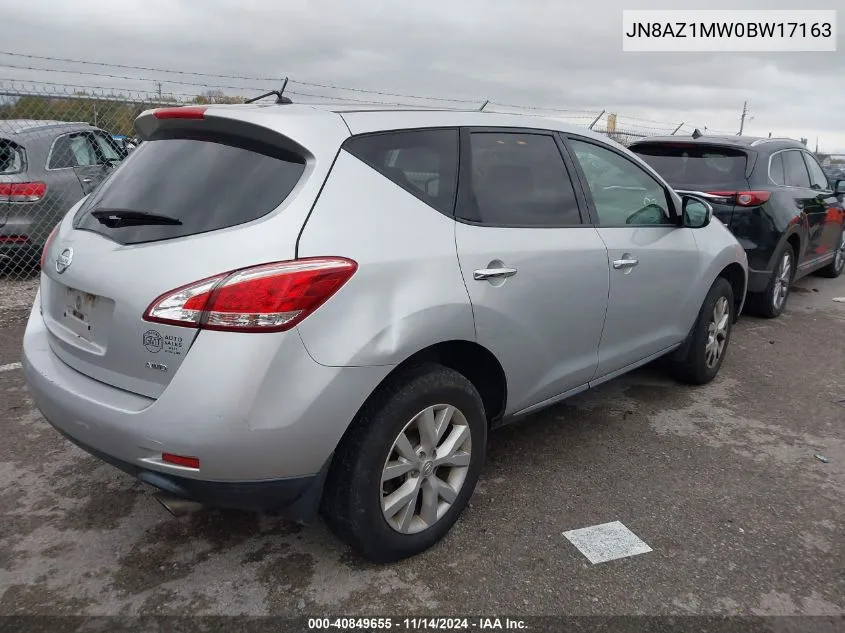 JN8AZ1MW0BW17163 2011 Nissan Murano S