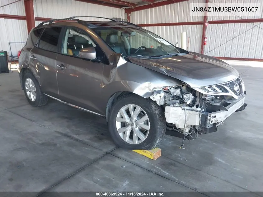 2011 Nissan Murano Sl VIN: JN8AZ1MU3BW051607 Lot: 40869924