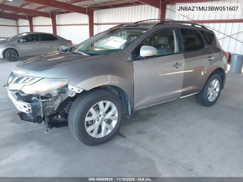 2011 Nissan Murano Sl VIN: JN8AZ1MU3BW051607 Lot: 40869924