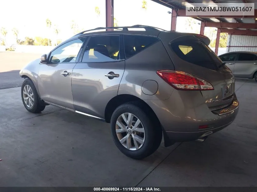 2011 Nissan Murano Sl VIN: JN8AZ1MU3BW051607 Lot: 40869924