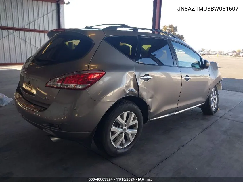 2011 Nissan Murano Sl VIN: JN8AZ1MU3BW051607 Lot: 40869924