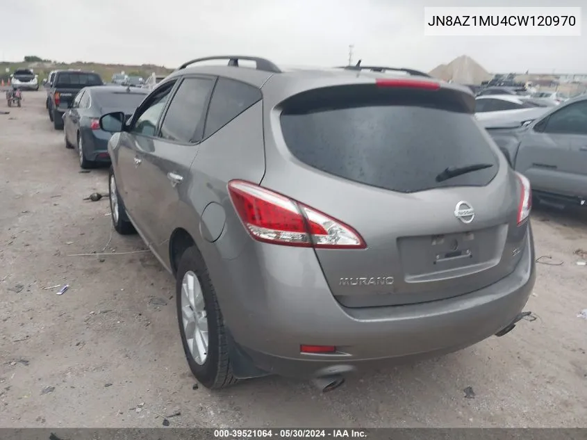 2012 Nissan Murano Sl VIN: JN8AZ1MU4CW120970 Lot: 39521064