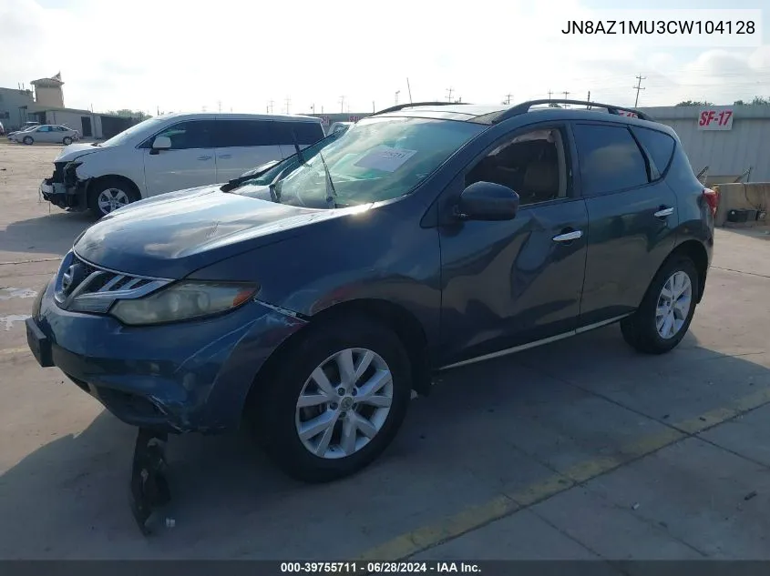 2012 Nissan Murano Sl VIN: JN8AZ1MU3CW104128 Lot: 39755711