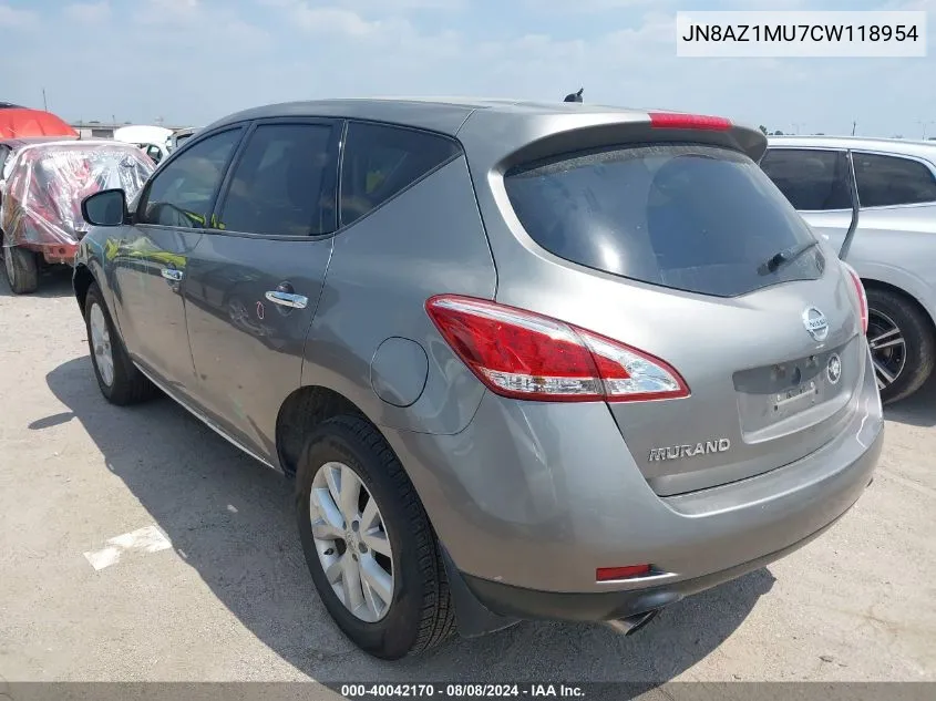 JN8AZ1MU7CW118954 2012 Nissan Murano S