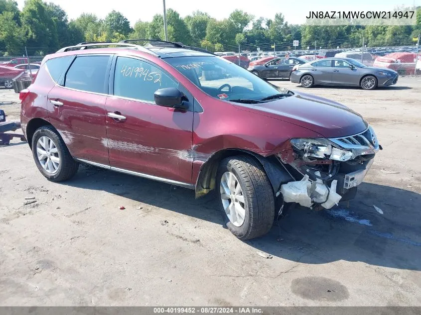 2012 Nissan Murano Sv VIN: JN8AZ1MW6CW214947 Lot: 40199452