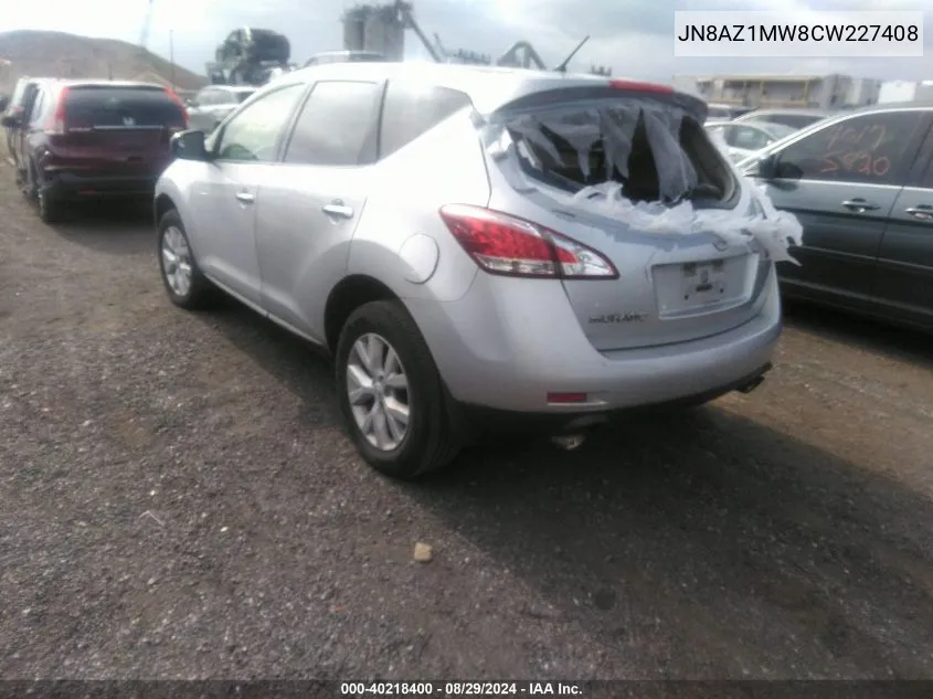 2012 Nissan Murano S VIN: JN8AZ1MW8CW227408 Lot: 40218400