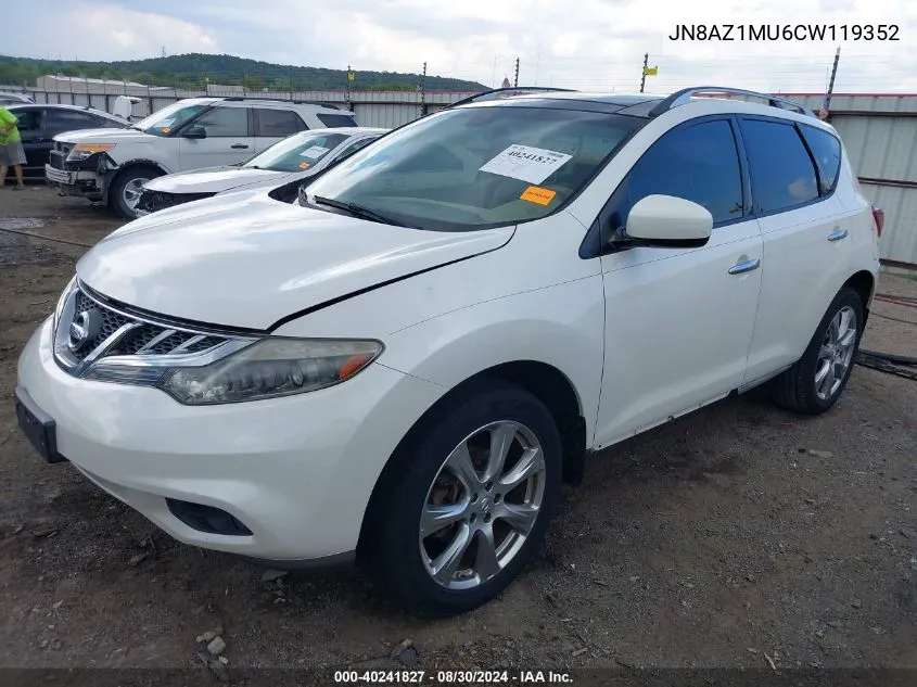 2012 Nissan Murano Le VIN: JN8AZ1MU6CW119352 Lot: 40241827