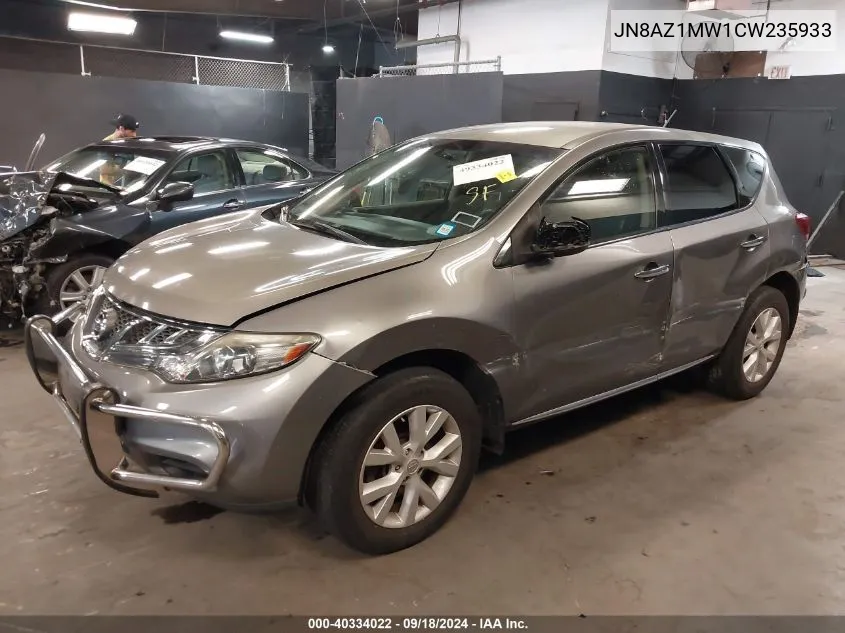 2012 Nissan Murano S VIN: JN8AZ1MW1CW235933 Lot: 40334022