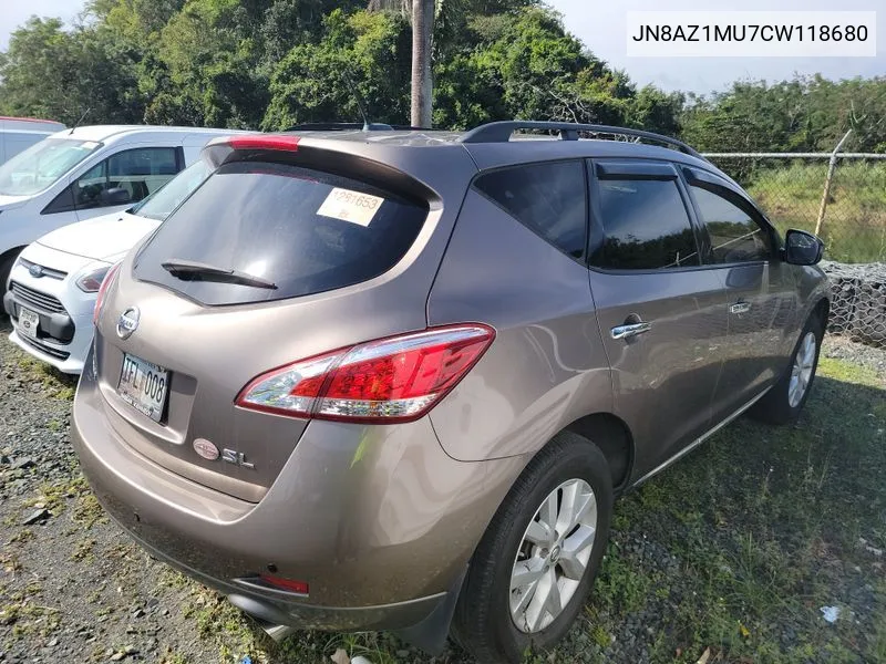 2012 Nissan Murano Sl VIN: JN8AZ1MU7CW118680 Lot: 40361343