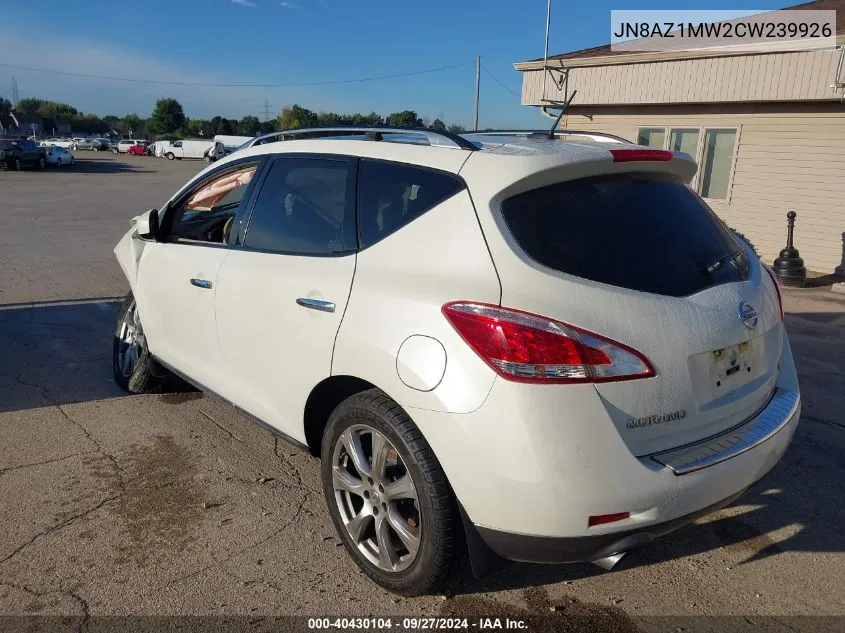 2012 Nissan Murano Le VIN: JN8AZ1MW2CW239926 Lot: 40430104