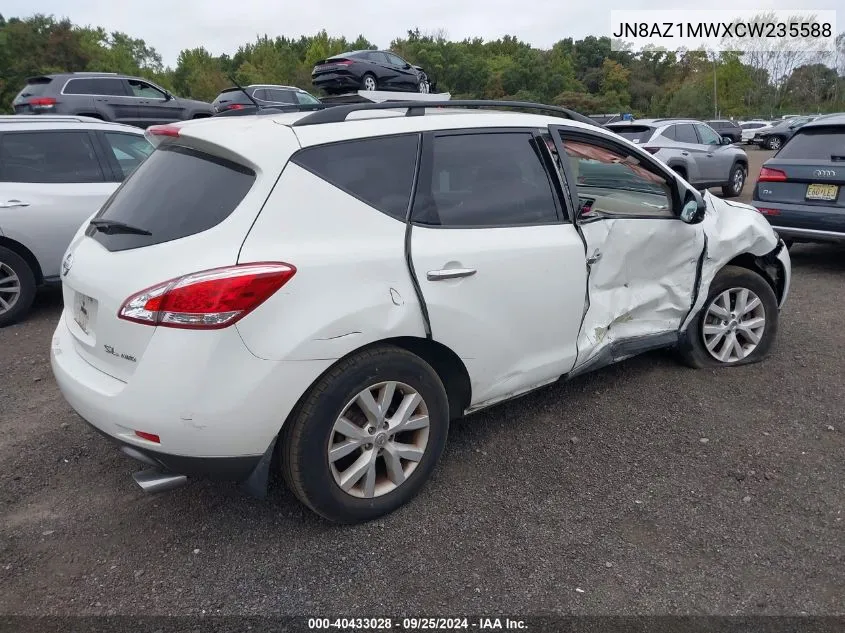 2012 Nissan Murano Sl VIN: JN8AZ1MWXCW235588 Lot: 40433028