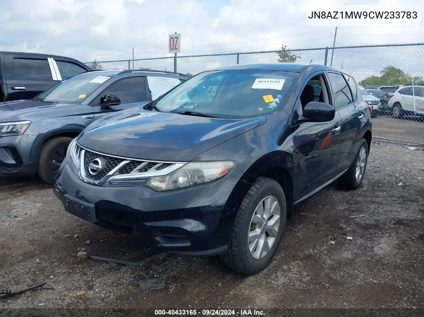 2012 Nissan Murano S VIN: JN8AZ1MW9CW233783 Lot: 40433165