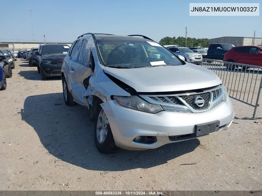 2012 Nissan Murano S/Sl/Le VIN: JN8AZ1MU0CW100327 Lot: 40583338