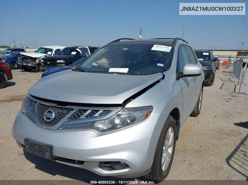 2012 Nissan Murano S/Sl/Le VIN: JN8AZ1MU0CW100327 Lot: 40583338