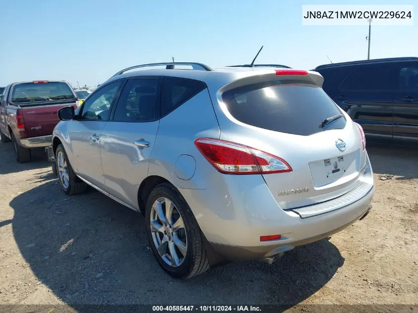 2012 Nissan Murano Le VIN: JN8AZ1MW2CW229624 Lot: 40585447