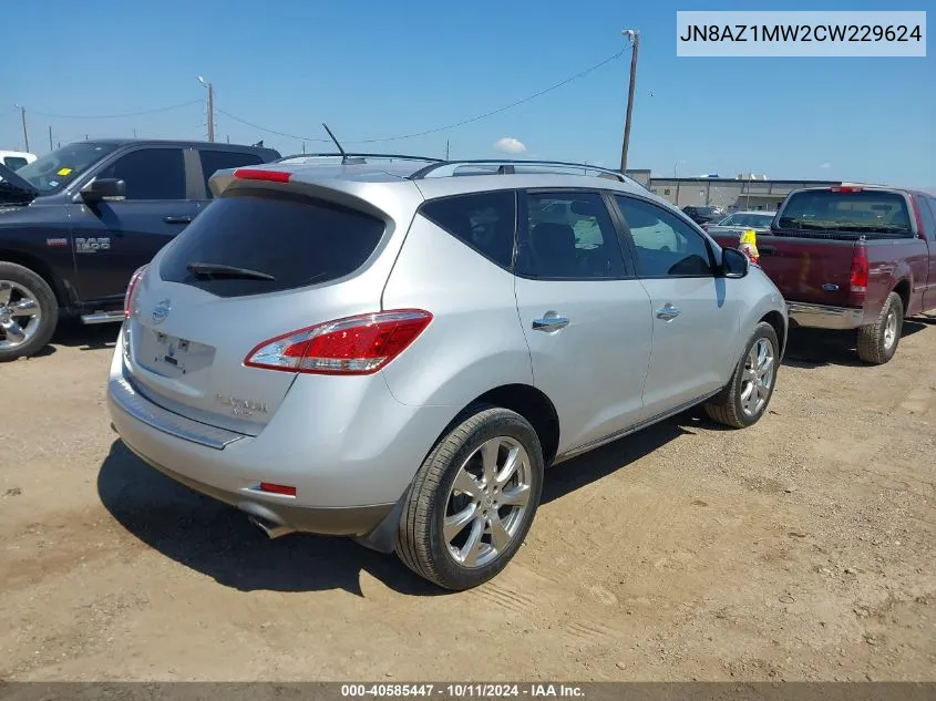 2012 Nissan Murano Le VIN: JN8AZ1MW2CW229624 Lot: 40585447