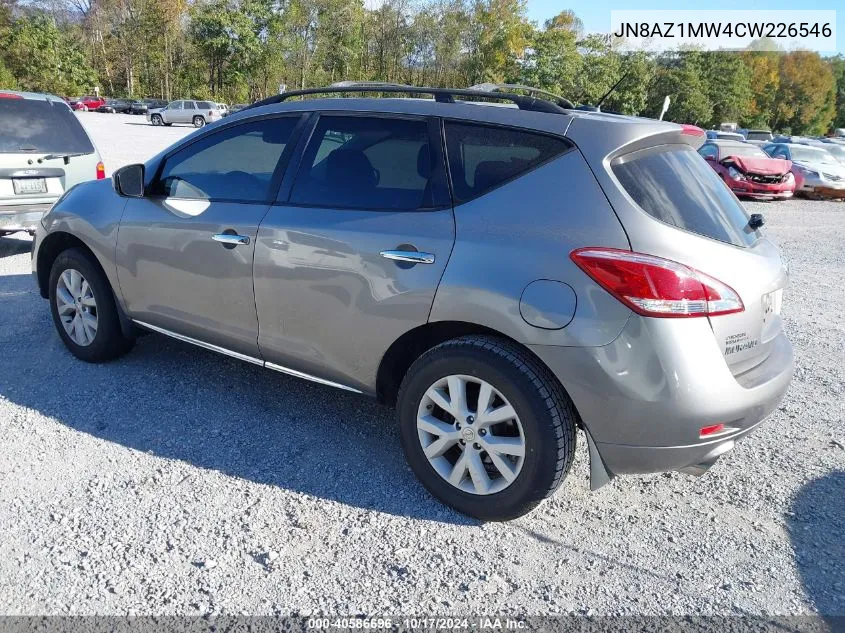 2012 Nissan Murano Sl VIN: JN8AZ1MW4CW226546 Lot: 40586696