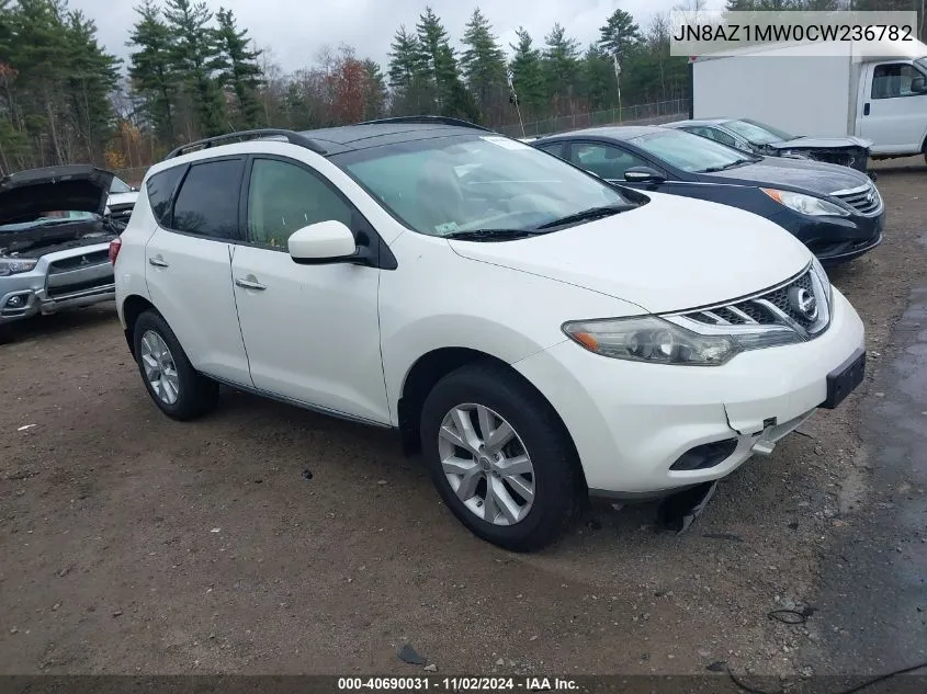 2012 Nissan Murano Sl VIN: JN8AZ1MW0CW236782 Lot: 40690031