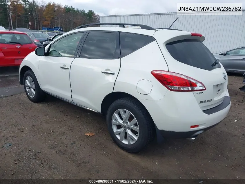 2012 Nissan Murano Sl VIN: JN8AZ1MW0CW236782 Lot: 40690031