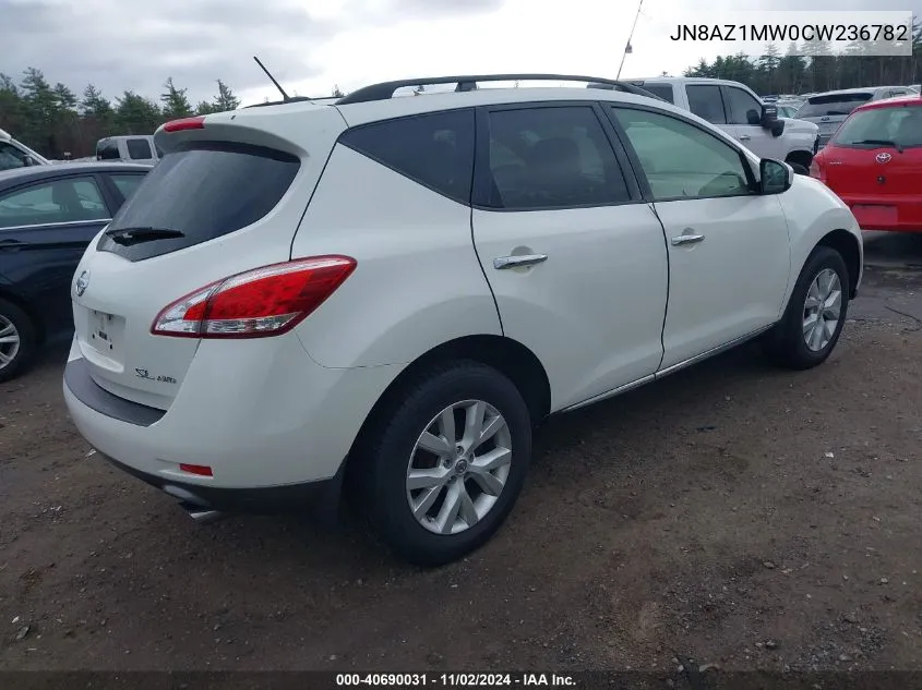 2012 Nissan Murano Sl VIN: JN8AZ1MW0CW236782 Lot: 40690031