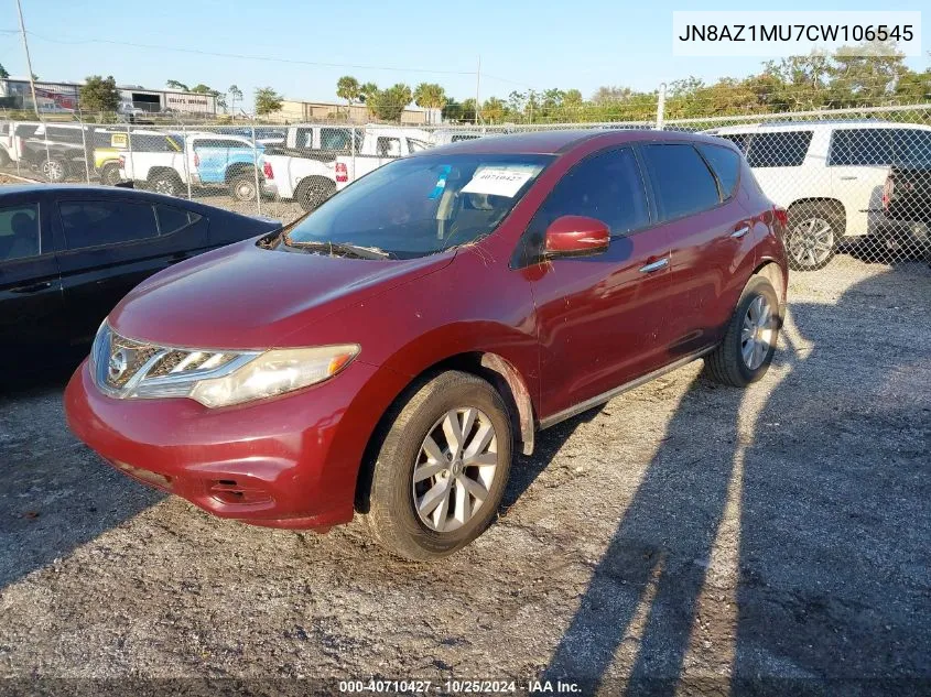 2012 Nissan Murano S VIN: JN8AZ1MU7CW106545 Lot: 40710427