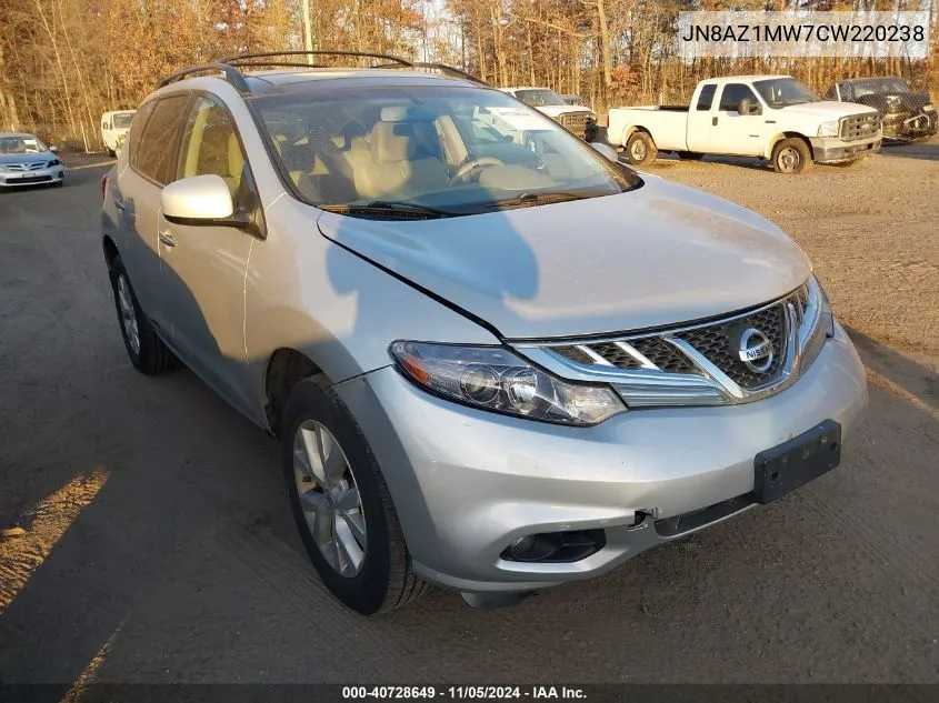 2012 Nissan Murano Sv VIN: JN8AZ1MW7CW220238 Lot: 40728649