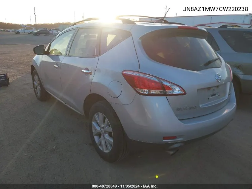 JN8AZ1MW7CW220238 2012 Nissan Murano Sv