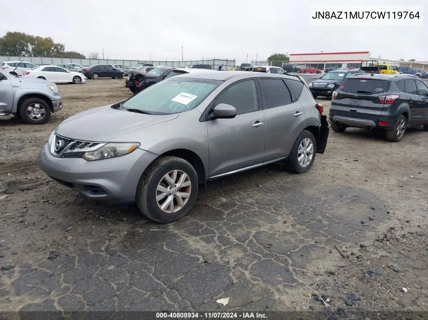 2012 Nissan Murano S VIN: JN8AZ1MU7CW119764 Lot: 40808934