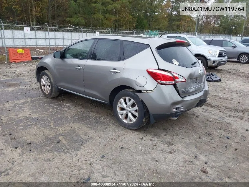 2012 Nissan Murano S VIN: JN8AZ1MU7CW119764 Lot: 40808934